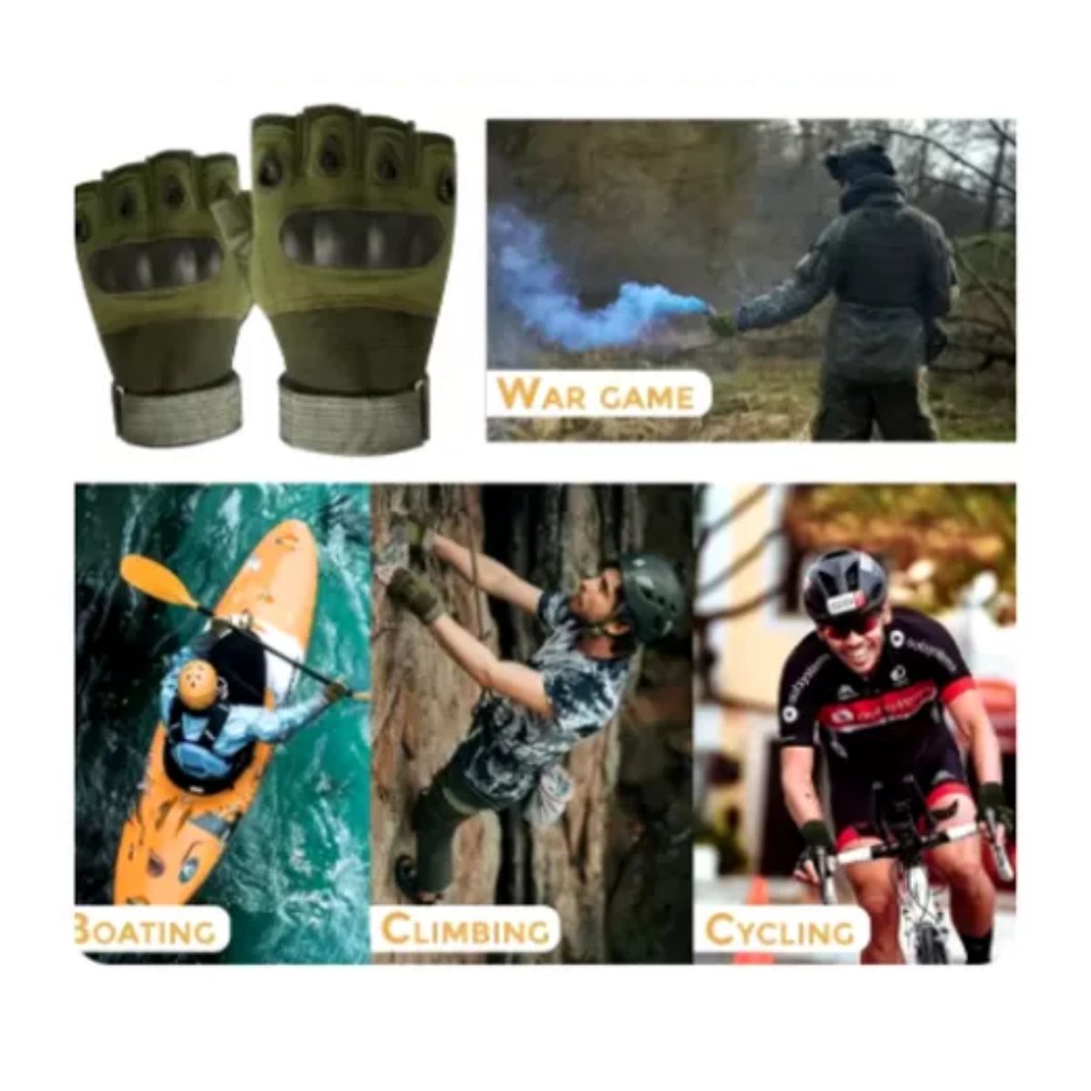 Luva Meio Dedo Tática Airsoft / Motocross / Paintball Verde Luva Meio Dedo Tática Airsoft / Motocross / Paintball Verde